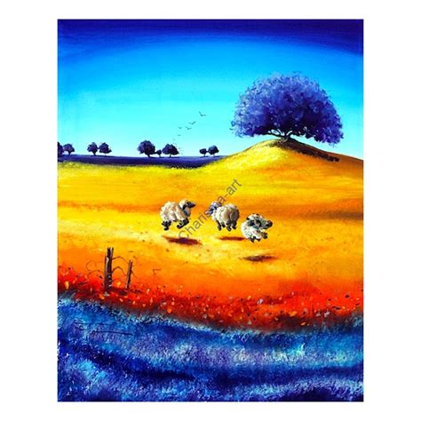 Happiness Sheep Art PRINT