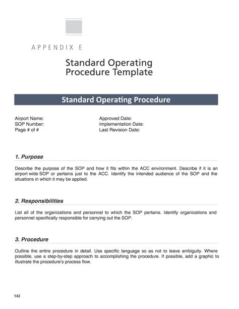 Standard Operating Procedure Template ~ Addictionary