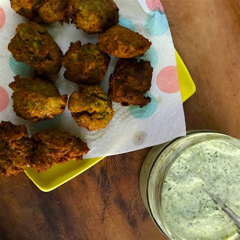 Broad bean and chickpea fritters with green tahini – The Back Yard Lemon Tree