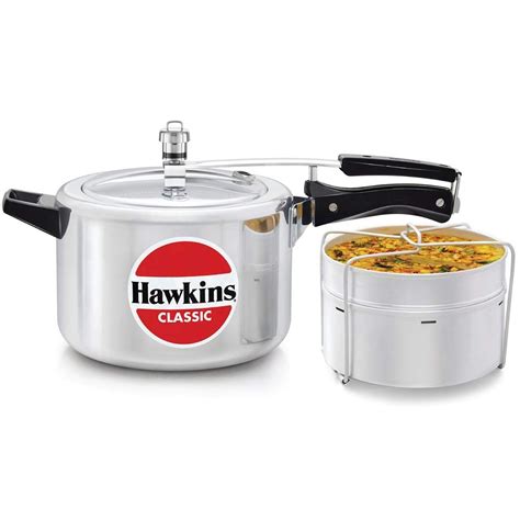 Silver Aluminium 5 Litre Hawkins Classic Pressure Cooker, For Home at ...