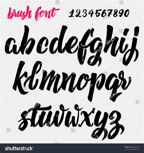 Hand Drawn Font Handwriting Brush Stock Vector Illustration 360584798 ...