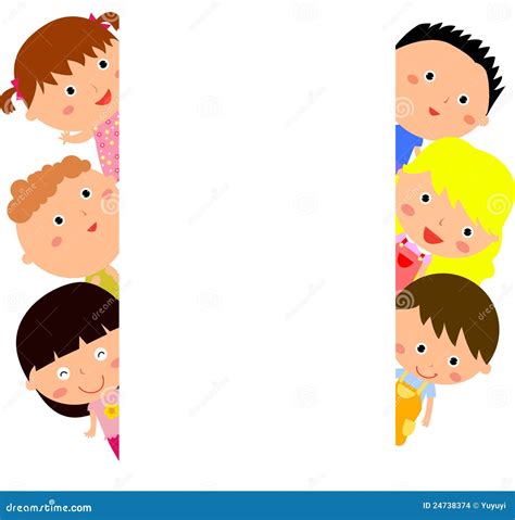 Cute cartoon kids frame stock vector. Image of friendship - 24738374