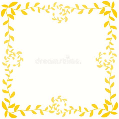 Yellow Autumn Leafs Border Frame Stock Illustration - Illustration of frames, abstract: 113556062