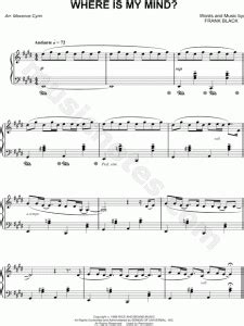 Where Is My Mind Piano Sheet Music | amulette