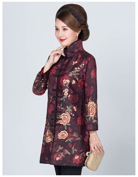 Gorgeous Roses Embroidery Chinese Style Jacket - Claret - Chinese ...