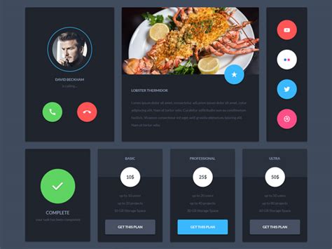 Dark Flat Ui Design