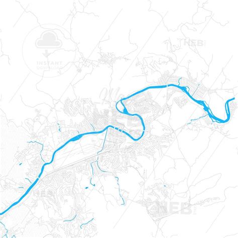 Volta Redonda, Brazil PDF vector map with water in focus - HEBSTREITS Sketches | Map vector, Map ...