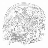 Coloring Pages Koi Fish  Mimi Panda sketch template