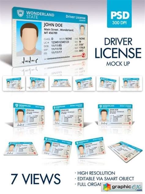 Driver License Mockup » Free Download Vector Stock Image Photoshop Icon