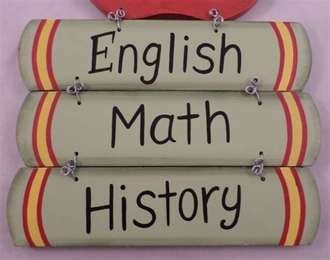 Teachers Have Class Apple English Math And History Wood Wall Sign Decor New | Dragonfly Whispers