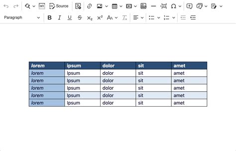 Advanced table formatting - Import from Word | CKEditor Cloud Services Documentation