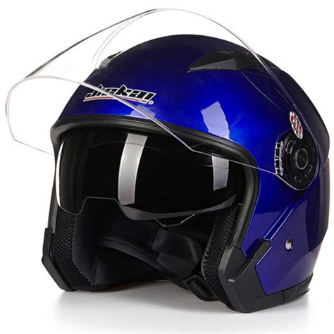 Motorcycle Helmet Open Face Half 3/4 Dual Visor Scooter Unisex Helmet M ...