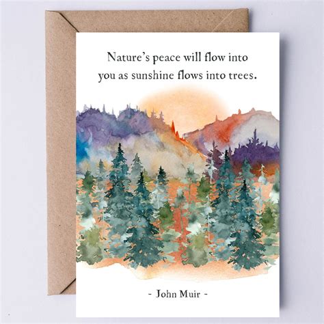 John Muir Quote Printable Card: Nature's peace will flow into you as ...