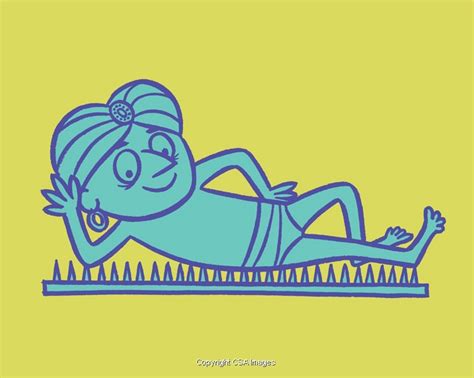 Illustration of cartoon fakir on bed of nails | #C850786 | CSA Images