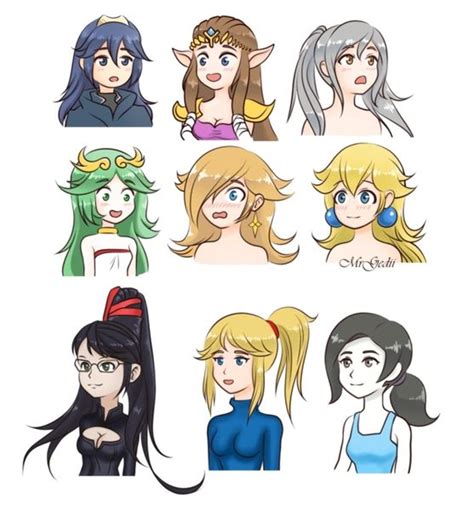 lucina zelda robin palutena rosalina peach bayonetta samus wiifittrainer Video Games Funny ...