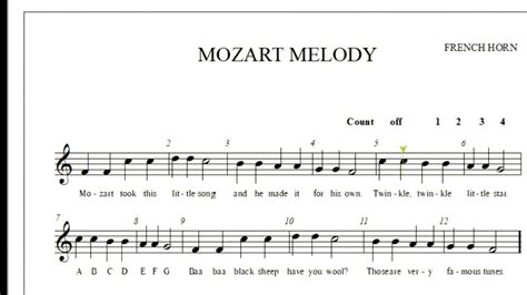 Mozart Melody F Horn HIGH - YouTube