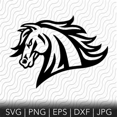 Mustang Mascot SVG Mustang Profile SVG Horse School Mascot - Etsy