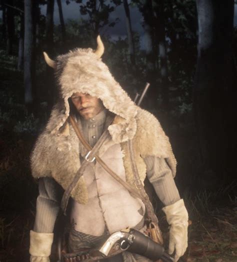 Legendary Bison hat, Legendary Elk gloves, sheep vest and sheep cloak. : r/reddeadfashion