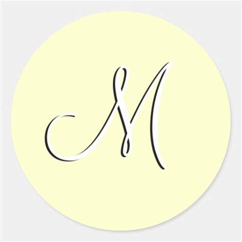 Monogram M Wedding Invitation Ivory Seal Classic Round Sticker | Zazzle