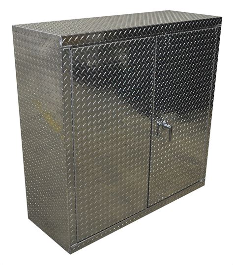 Garage Storage Cabinet - 4 Foot - Diamond Plate Aluminum | GarageTeam