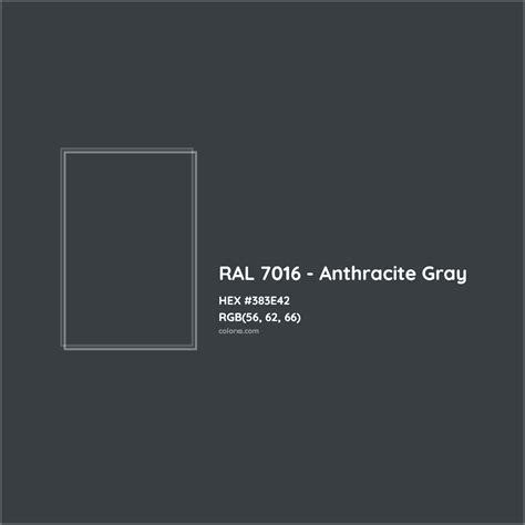 RAL 7016 - Anthracite Gray Complementary or Opposite Color Name and Code (#383E42) - colorxs.com