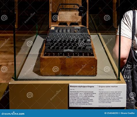 Enigma Cipher Machine in the Museum of the Second World War Editorial Stock Photo - Image of ...