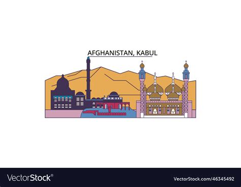 Afghanistan kabul tourism landmarks city Vector Image