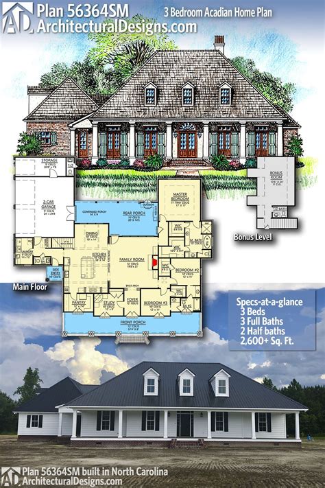 Architectural Designs Acadian House Plan 56364SM client-built in North ...