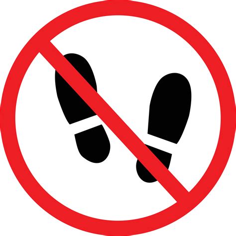 do not walk. no barefoot sign. do not step here symbol. do not stand ...