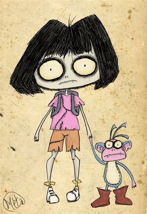 Creepy Drawings, Dark Art Drawings, Scary Costumes, Halloween Costumes, Dora Drawing, Emo Disney ...