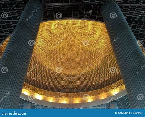 Interior Dome of Masjid Istiqlal, Jakarta, Indonesia Stock Photo ...