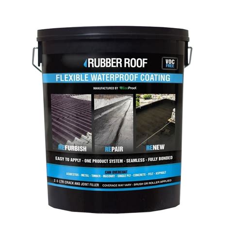 Black Rubber Roof Liquid Flexible Waterproof Coating - 5ltrs | Drainage ...