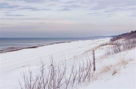 HD wallpaper: sea, snow, snowy dunes, outside, snowy beach, landscape ...