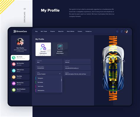 Droom Cars | User Dashboard | UI/UX Design on Behance