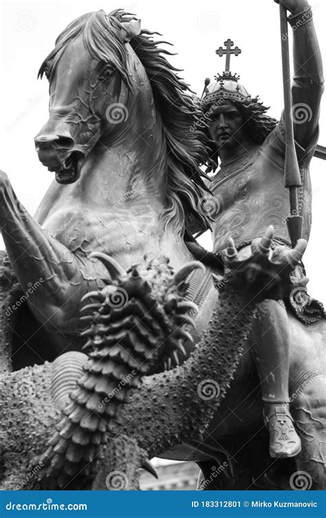 Statue of St. George Slaying the Dragon in Berlin, Germany Stock Image - Image of horseback ...