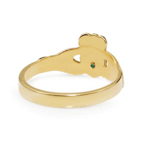 9ct Yellow Gold Emerald Claddagh Ring – BURLINGTON