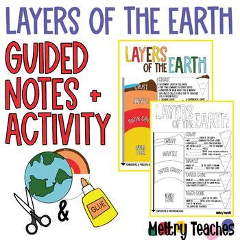 Earth Layers | Cut & Paste Sort Activity + Interactive Notebook [B&W included]