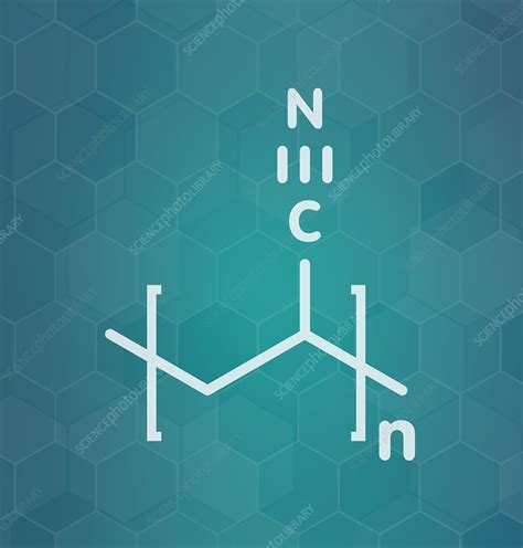 Polyacrylonitrile polymer chemical structure, illustration - Stock ...