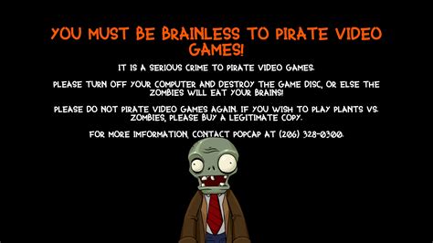 Plants vs. Zombies Anti-Piracy Screen | Fandom