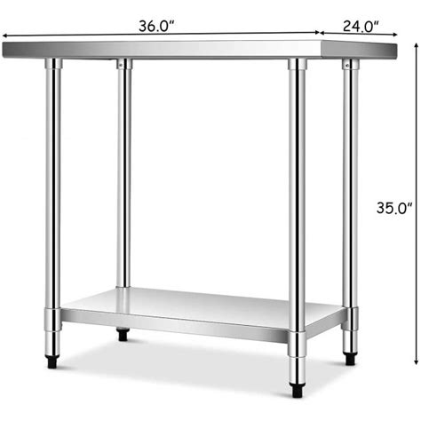 24Inch X 36Inch Stainless Steel Commercial Kitchen Food Prep Table