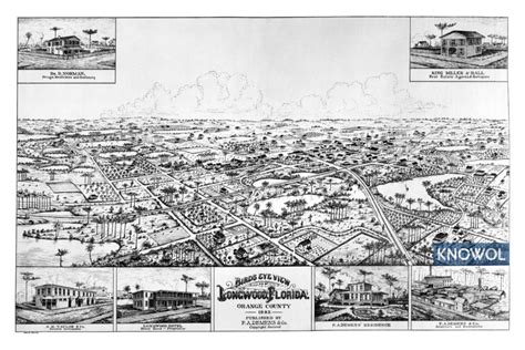 Beautifully restored map of Longwood, Florida in 1885 - KNOWOL