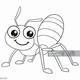 Coloring Pages Or Books For Kids Cute Ant Cartoon Black And White Stock  sketch template