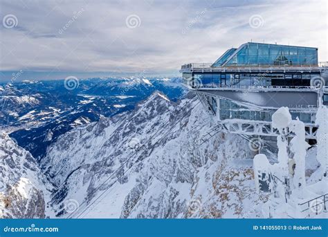 Summit Station of Cable Car on Zugspitze Mountain Stock Image - Image of bavaria, snow: 141055013