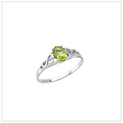 Sterling Swirl Birthstone Ring August -teen birthstone ring