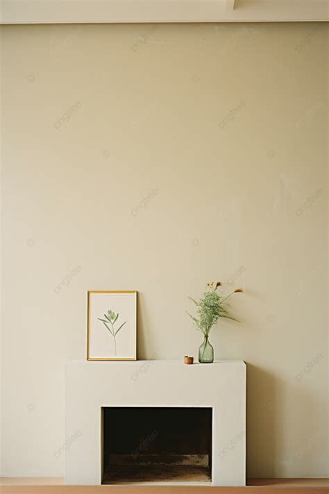 A Room With A Fireplace With White Tv On Top Background Wallpaper Image ...