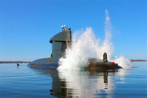 Royal Netherlands Navy Walrus class SSK HNLMS (or Zr.Ms.) Zeeleeuw (S-803) blowing ballast tanks ...