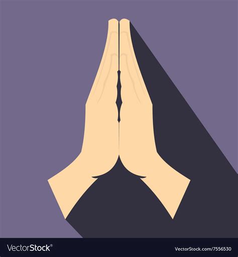 Praying hands flat icon Royalty Free Vector Image