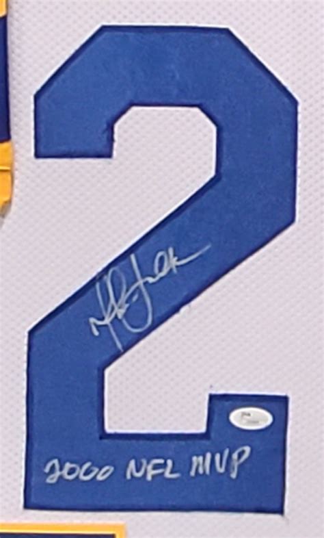 Marshall Faulk Autographed Framed Rams White Jersey - The Stadium Studio