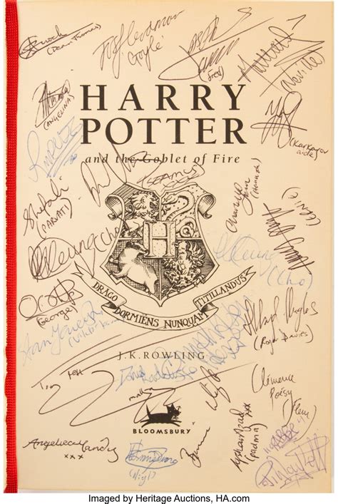 Cast signed UK first edition Harry Potter and the Goblet of Fire.... | Lot #1978 | Heritage Auctions