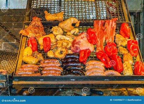 Traditional Uruguayan Asado Food, Montevideo, Uruguay Stock Photography ...